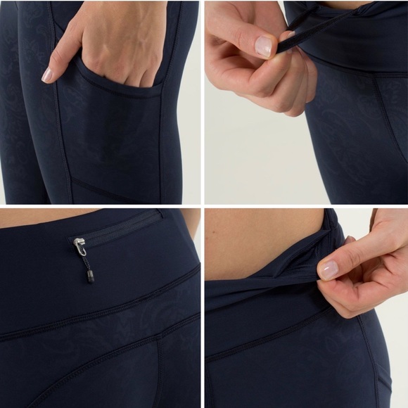 SOLD Lululemon Speed Legging Tight *Luxtreme Paisley Emboss Inkwell - Picture 2 of 14